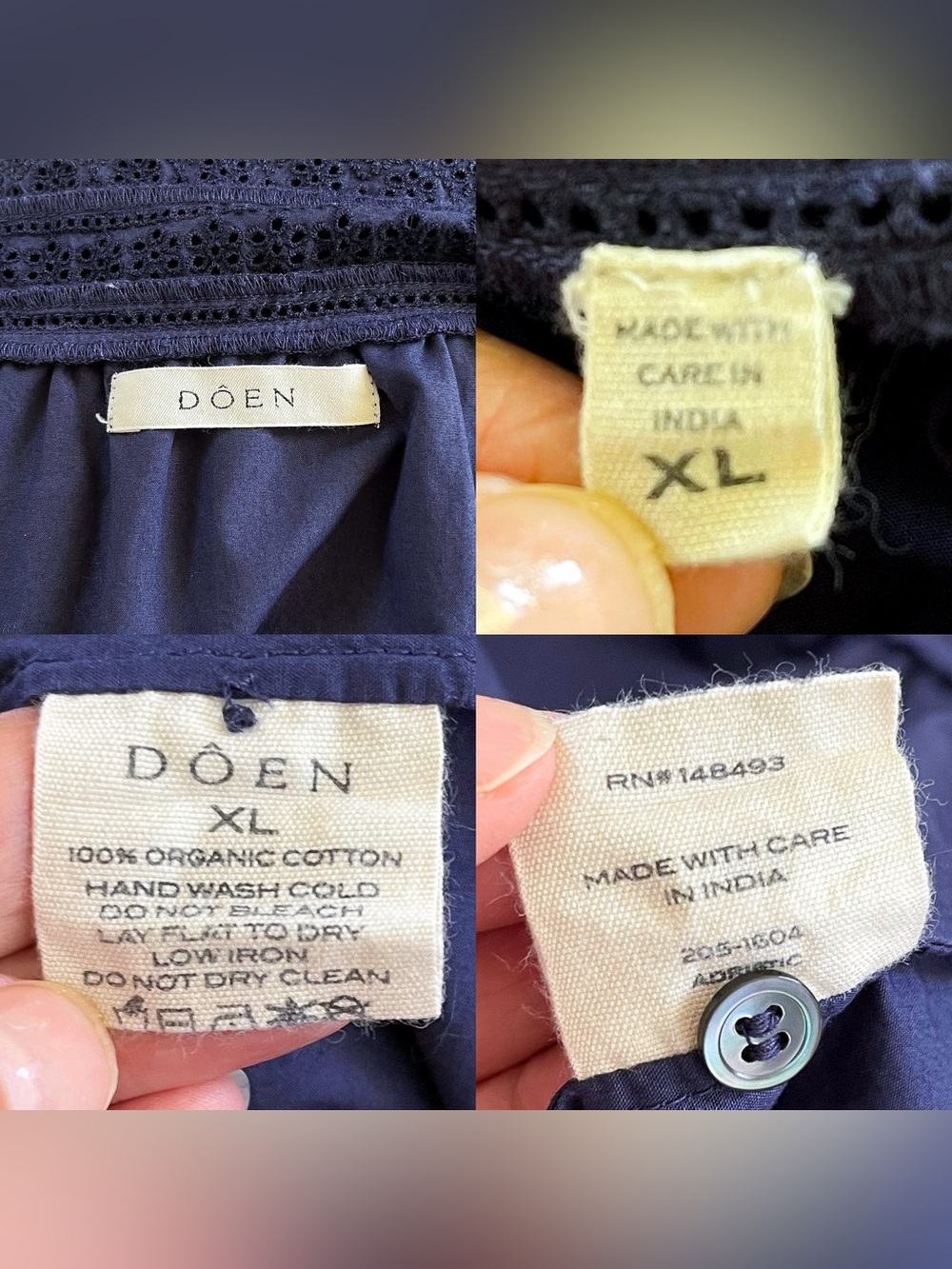 Doen Tillie Eyelet Crop Top Adriatic XL EUC - Picture 4 of 8